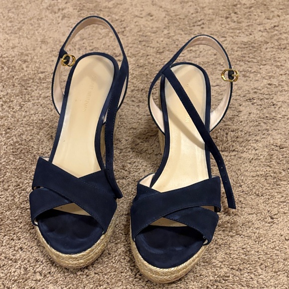 Stuart Weitzman Shoes - Stuart Weitzman Navy Espadrille Sandals